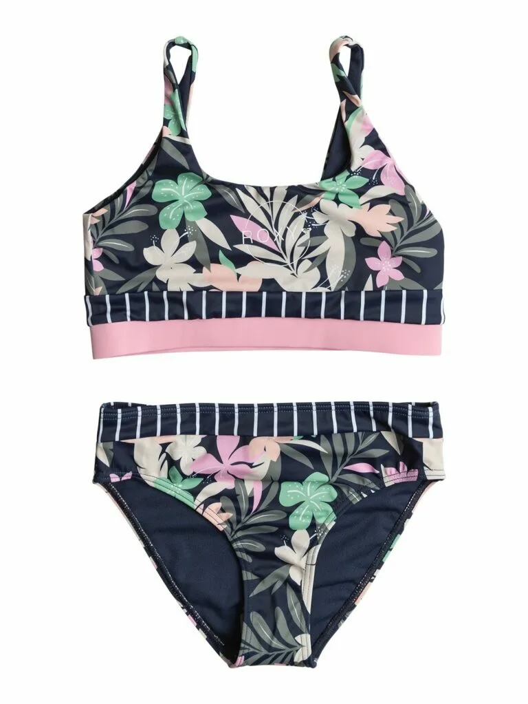 Roxy Girls Ilacabo Active Tank Top Swim Set - Navy 16