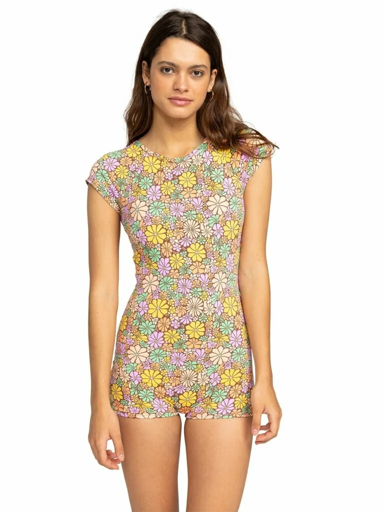Roxy Ladies All About Sol Onesie Rashvest - BROWN XXL