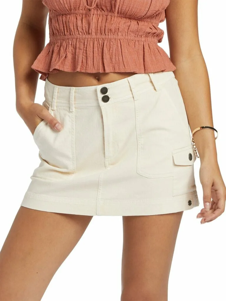 Roxy Ladies Roll With it Cargo Skirt - CREAM XXL