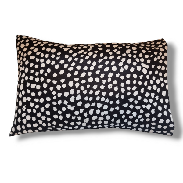 Scatter Cushion | White on Black Spot