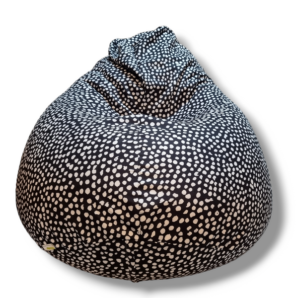 The Biggie Beanbag | White on Black Spot