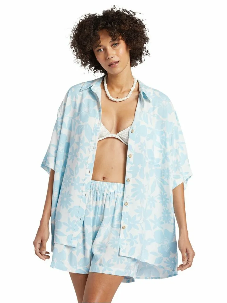 Billabong Ladies On Vacation Shirt - Blue XXL