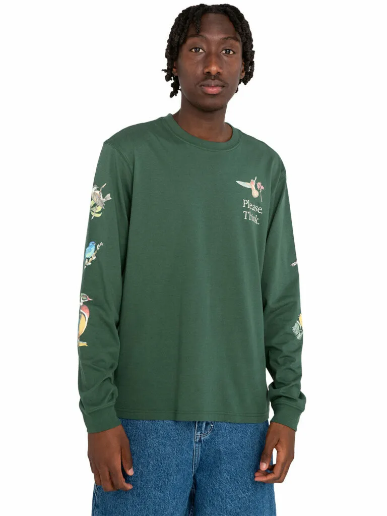 Element Men's SBXE Birds Long Sleeve Shirt - GREEN XXL