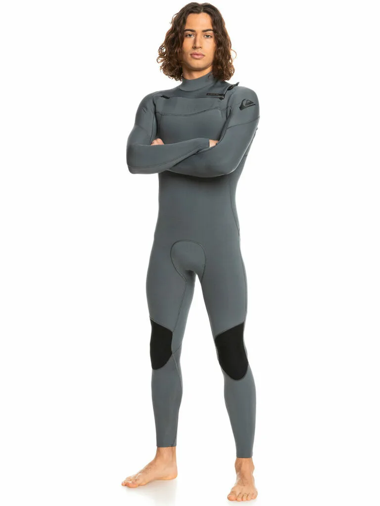 Quiksilver Men's 4/3mm Sessions Chest Zip Wetsuit - Grey XL