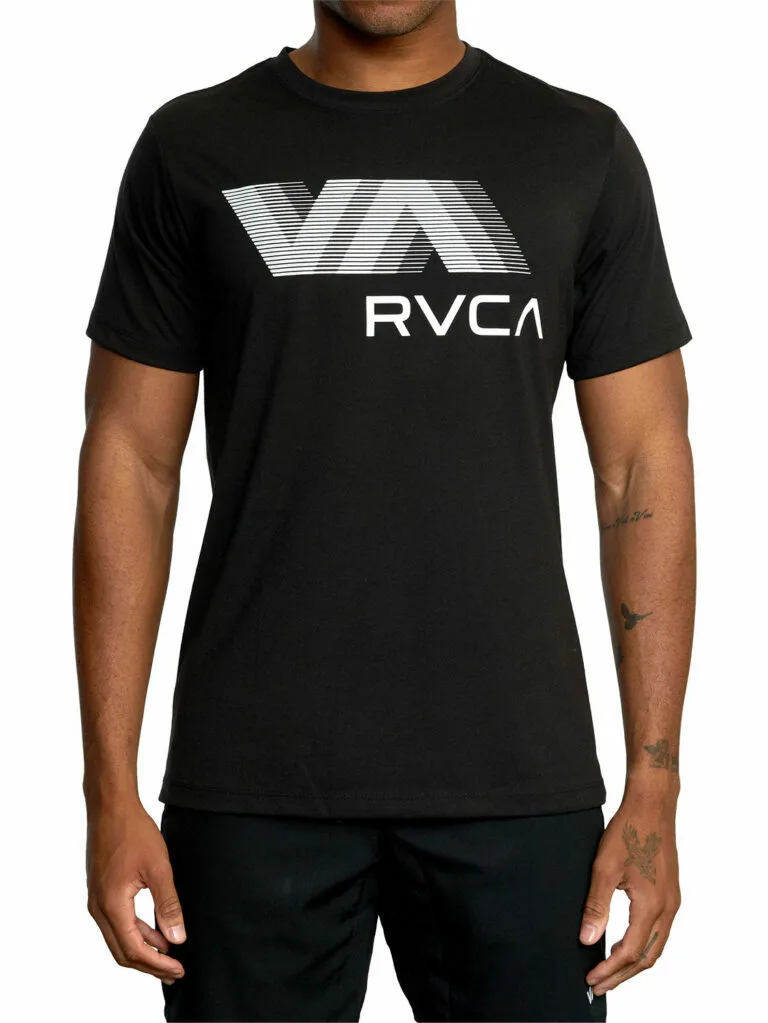 RVCA Men's VA Blur T-Shirt - Black XXL