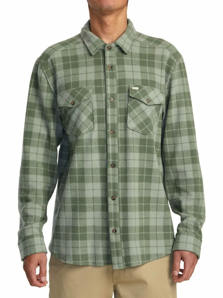 RVCA Men's Vacancy Flannel Shirt - GREEN XXL