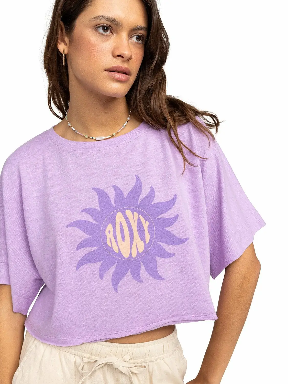 Roxy Women Tiki & Surf Oversized T-Shirt - PURPLE XXL
